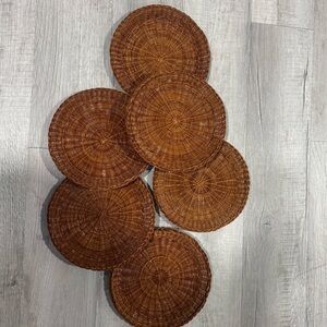 Set of Six Woven Rattan Placemats